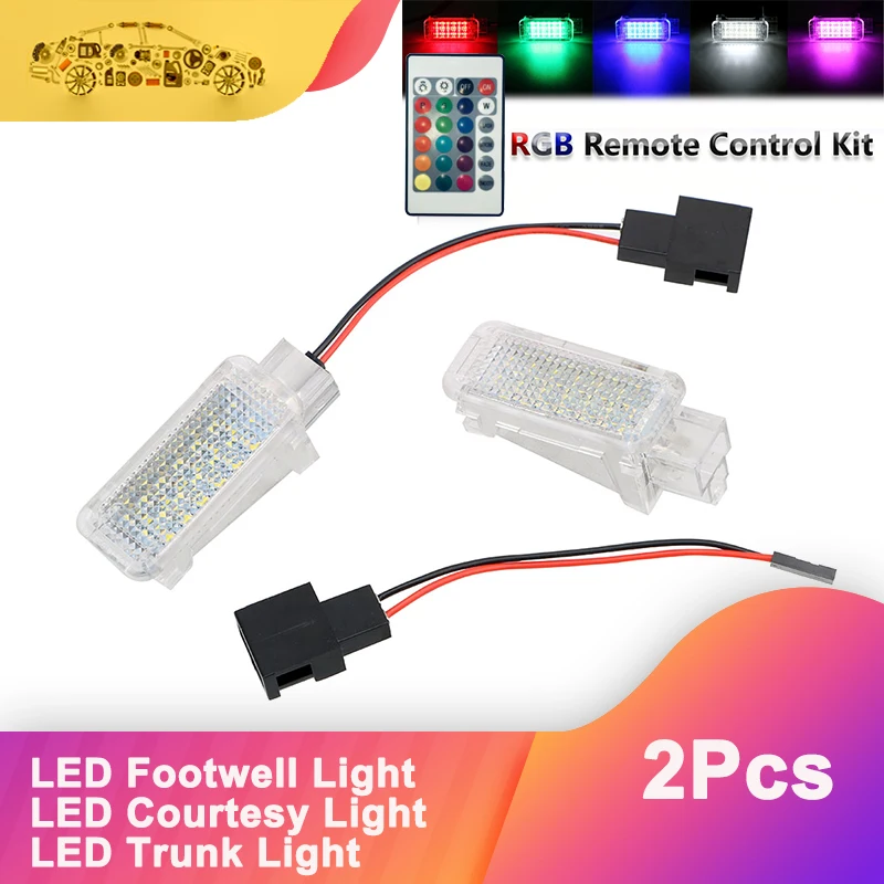 

RGB LED Footwell Under Door Courtesy Luggage Trunk Lights Glove Box Lamps For Audi A1 A2 A3 A4 A5 A6 A8 Q5 Q7 Car Accessories