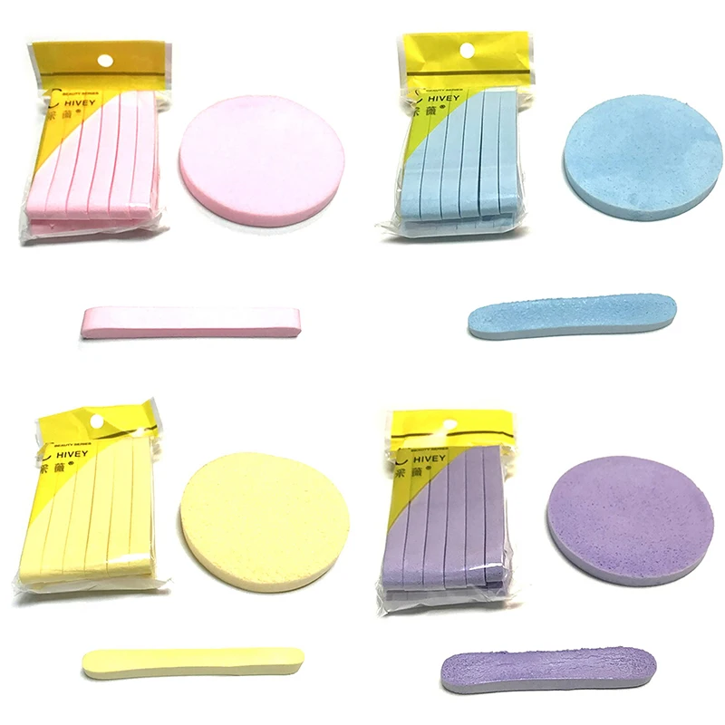 12pcs Compressed Face Wash Wash Face Sponge Clean Face Disposable Powder Puff Face Cleaning Cotton Pad Cleansing Beauty Strip