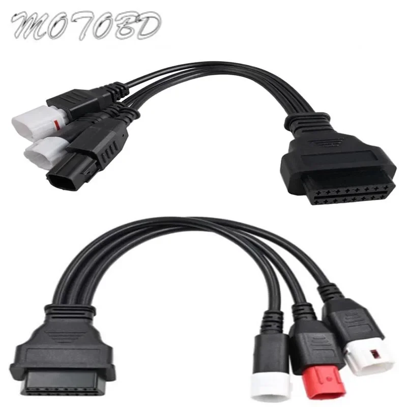 3 IN 1 Motorcycle Diagnostic Connector Cable For Yamaha 3pin 4pin for honda 6pin OBD2 Cable Adapter OBD 2 Motor Extension cable