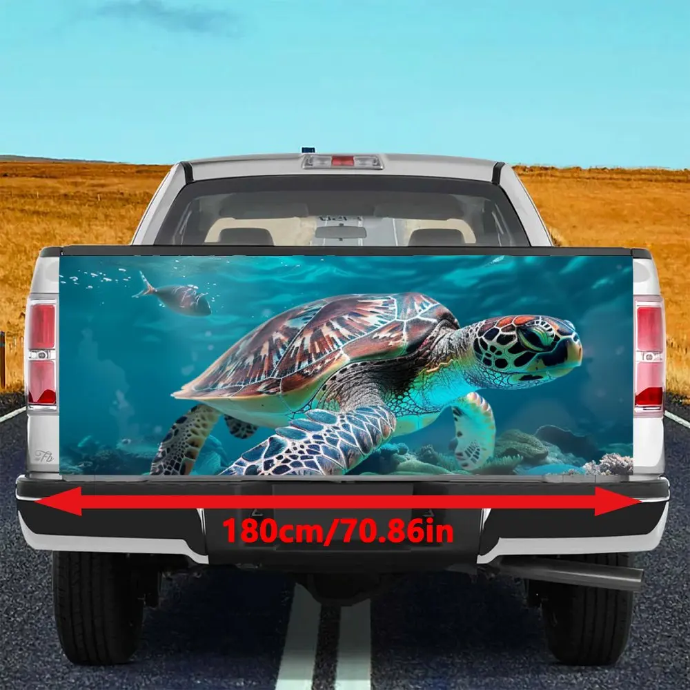 Free Swimming Sea Turtle Car Tail Trunk Protect Vinly Decal Auto Accessories DIY Hood Decoration Sticker for Off-road Pickup