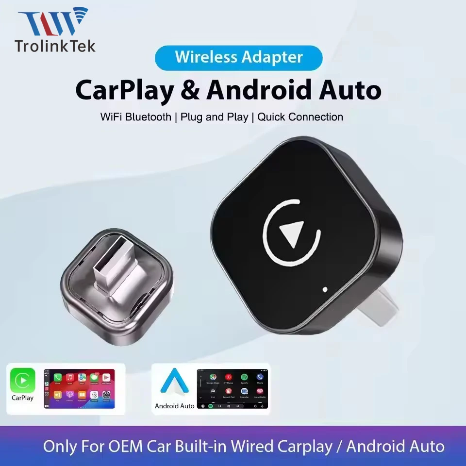 

Беспроводной адаптер CarPlay Android Auto Plug & Play с автоматическим подключением, беспроводной ключ CarPlay для iOS 10+, совместимый с проводным CarPlay