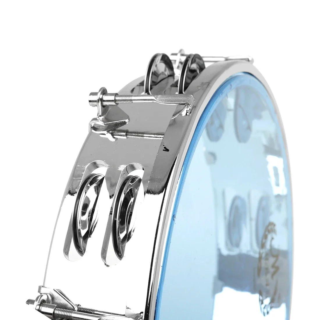 8/10 Inch Self Tuning Tambourine Double Row Hand Cranked Bell Drum with Stainless Steel KTV / Party/ Festival/Celebration
