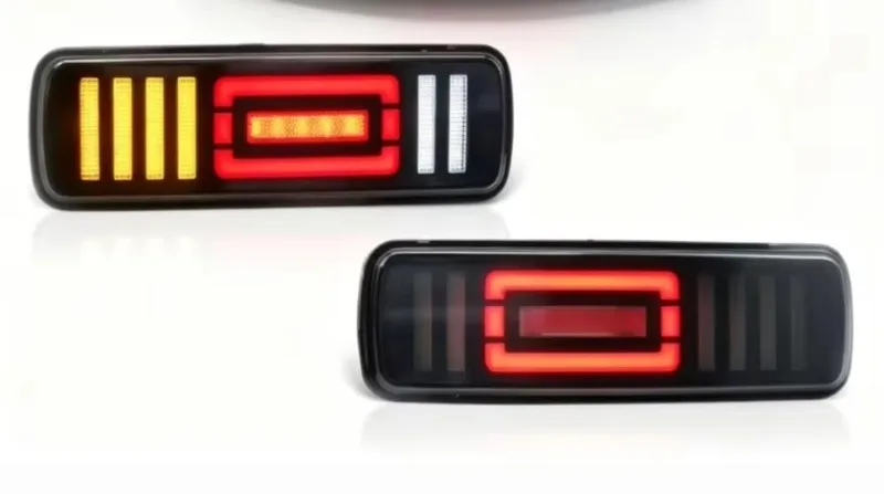 For Land Cruiser 70 Series 1984-2026 Rear Bumper Full LED Tail Lights with Clear Lens