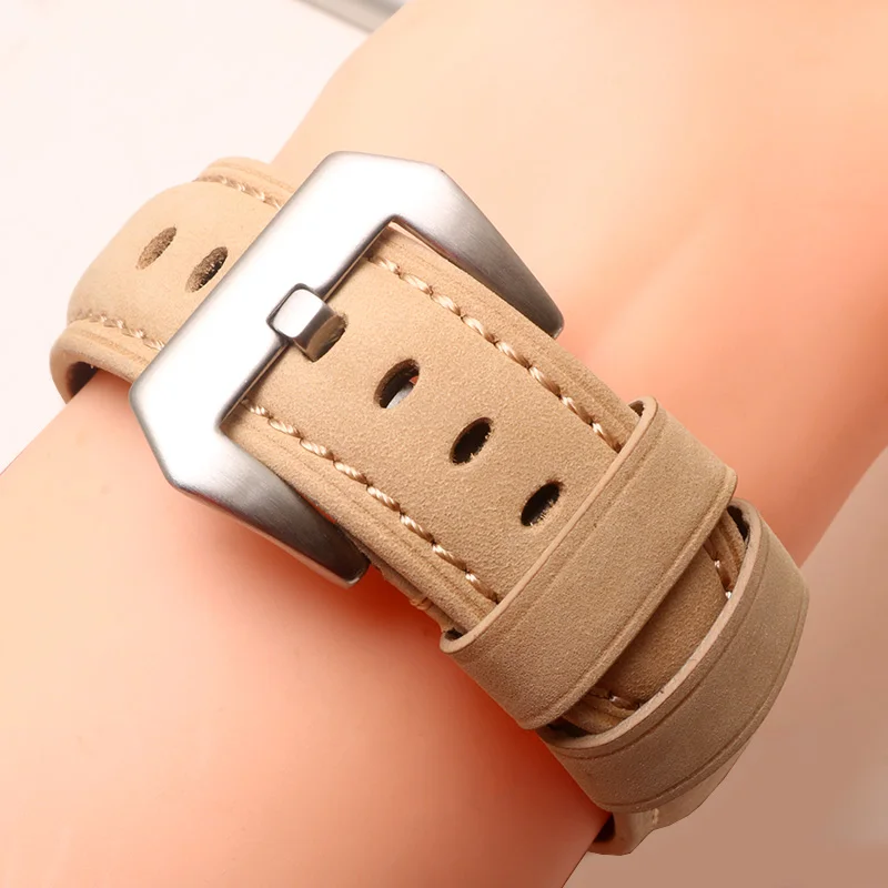 สายนาฬิกาหนังแท้สำหรับ L & W Timex T2N720 T2N721 gshock สาย GST-B200D GST-B200สายนาฬิกาข้อมือ24-16มม.