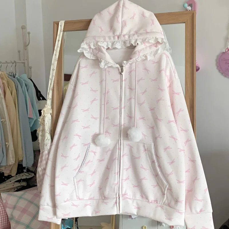 

Grunge Subcultural American Streetwear Punk Sweatshirt Harajuku Gothic Vintage Sweet Casual Japanese Kawaii Jacket Hooded Tops