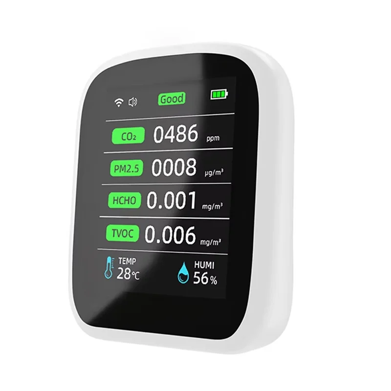 

-N21R Tuya WIFI 8 и 1 Монитор качества воздуха HCHO TVOC PM1.0 PM2.5 PM10 Тестер Измеритель температуры и влажности Детектор углекислого газа