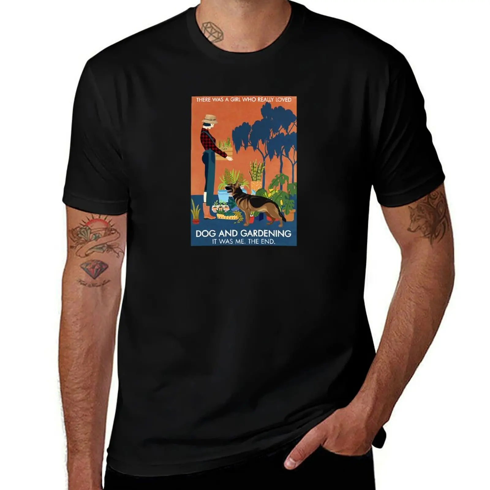 Camiseta Vintage Érase una vez, había una chica que realmente amada, perro y jardinería, camisetas gráficas para hombre