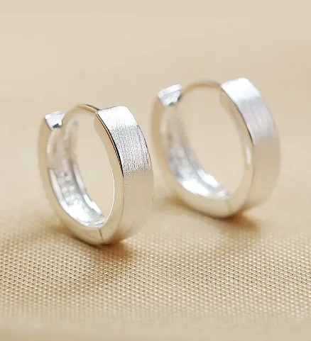 pure silver 999 earrings simple earring small hook earrings