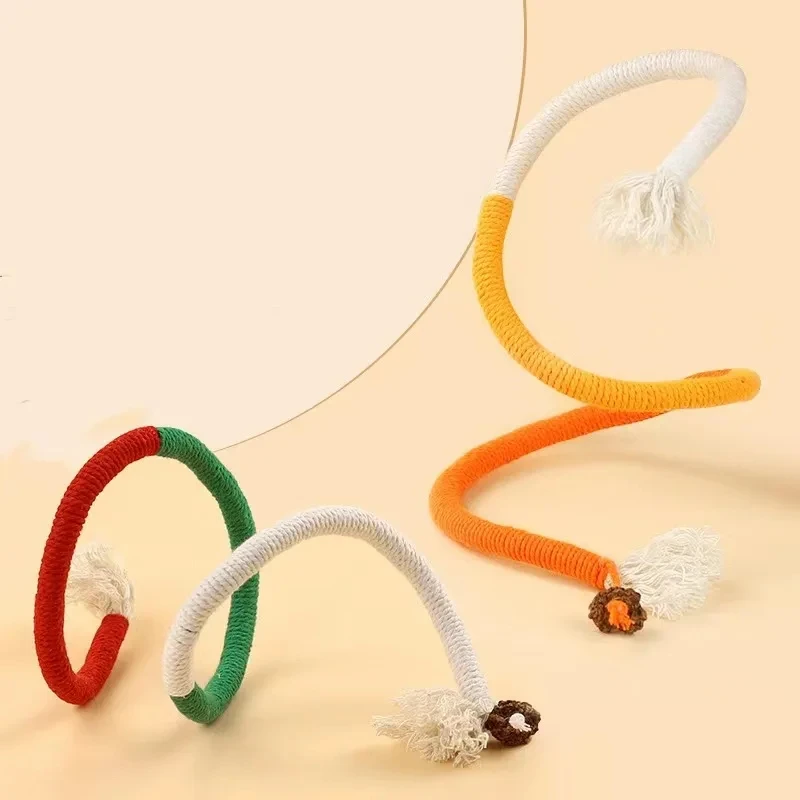 1PC Cat Bite Rope Toy Grinding Teeth Durable Teasing Cat Teaser Toy Clean Mouth Kitten Play Toy Akcesoria dla zwierząt domowych