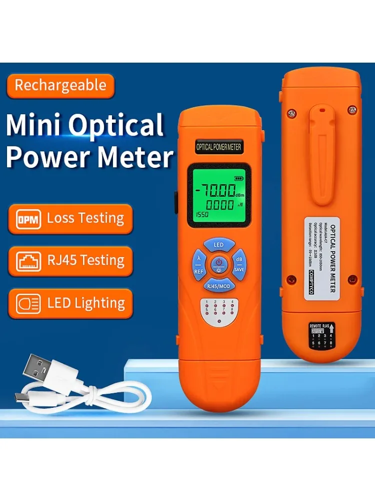AUA-C7/C5 Akumulatorowy miernik mocy optycznej -70+10dbm/-50+26dbm Precyzyjny miernik mocy światłowodowej FTTH z diodą LED OPM SC/FC/ST — zdjęcie produktu 7