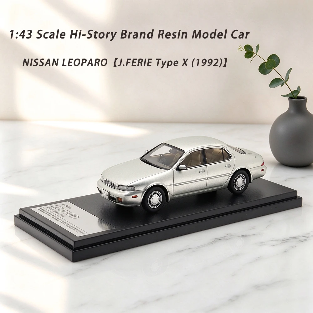 1:43 Scale Hi-Story Brand Resin Car Model NISSAN LEOPARO【J.FERIE Type X (1992)】Classic Vehicle Collectible Ornament Gift