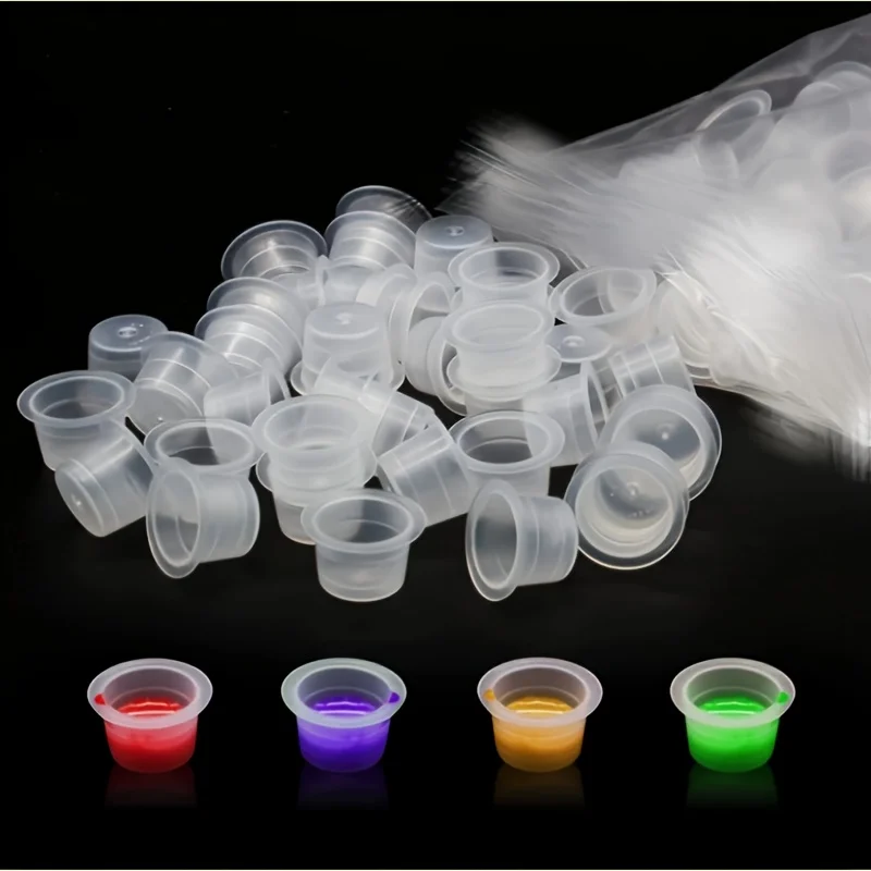 100/1000 قطعة الوشم كبير متوسط صغير الحبر الصباغ كأس حلقة شفافة Microblading غطاء الشفاه الحاجب PMU تبييض لوازم كريم