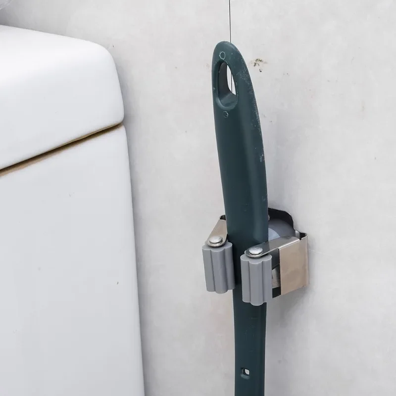 5/1Pcs Wall Mounted Mop Holder Clips Stainless Steel Drilling Type Mop Broom Holder Rack With Screw For Home Kitchen Bathroom