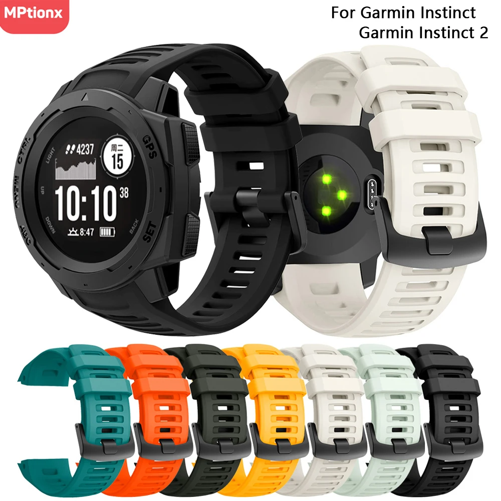 Pulseira de silicone de 22mm para relógio Garmin Instinct 1 2, pulseira de substituição para Instinct 2/Solar/Esports/Tactical Band.