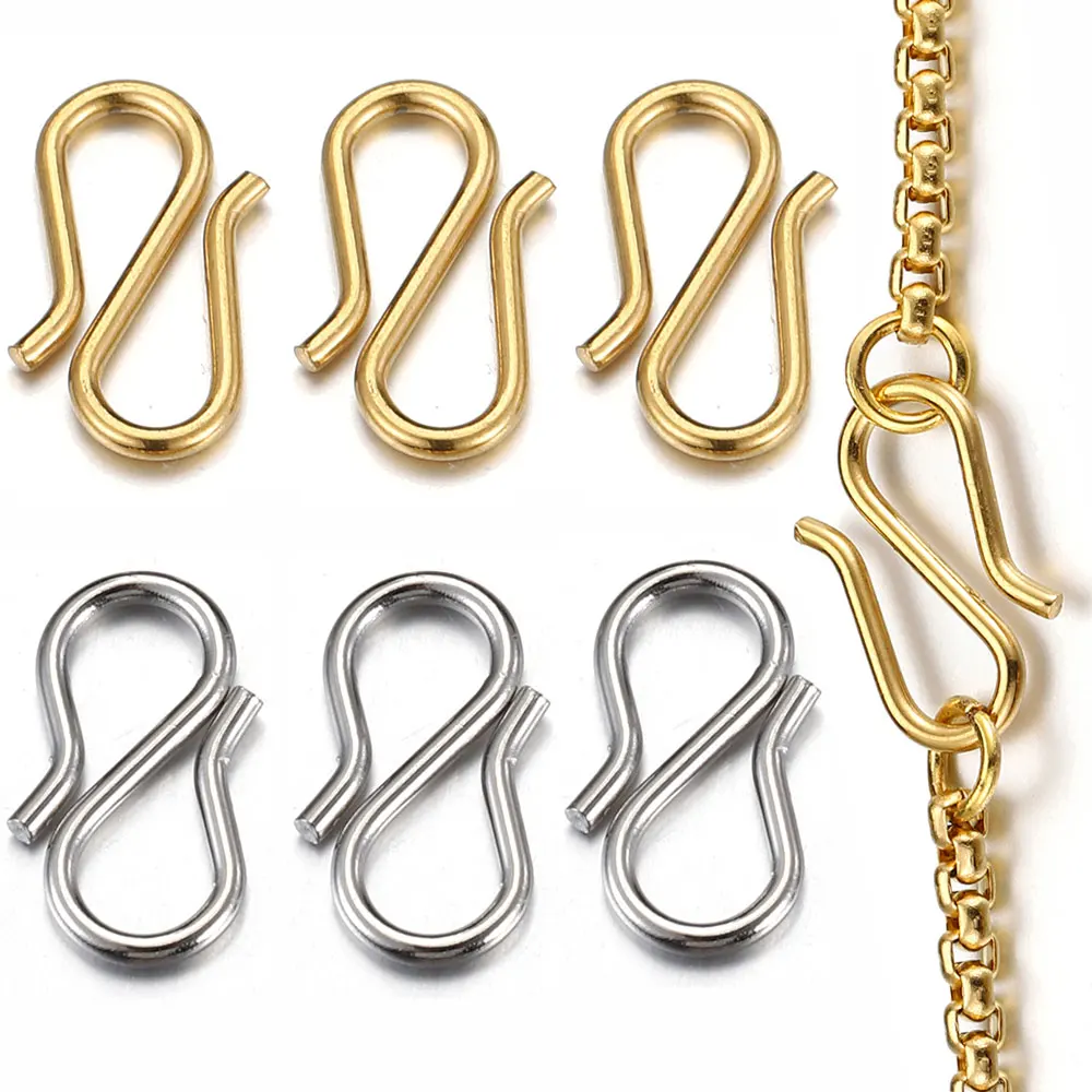 20 stücke Edelstahl Gold Farbe S Form Verschlüsse DIY Halskette Haken Armbänder Anschlüsse Handgemachte Schmuck Machen Erkenntnisse