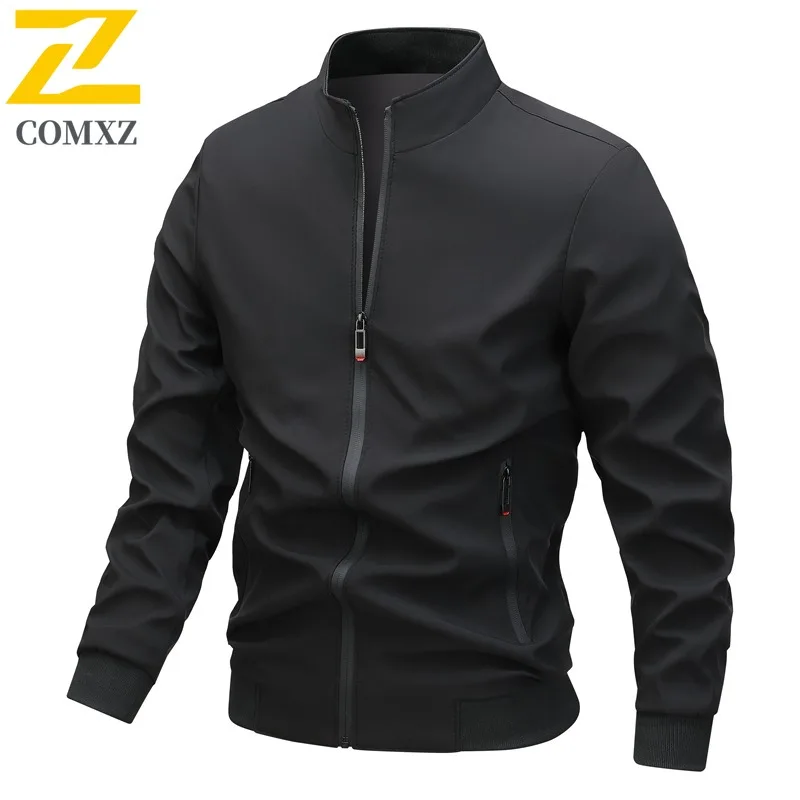 

COMXZ Vintage Men Jacket 2025 Baseball Collar Korean Fashion Motorcycle Jacket Casual Self-cultivation Autumn Windbreaker
