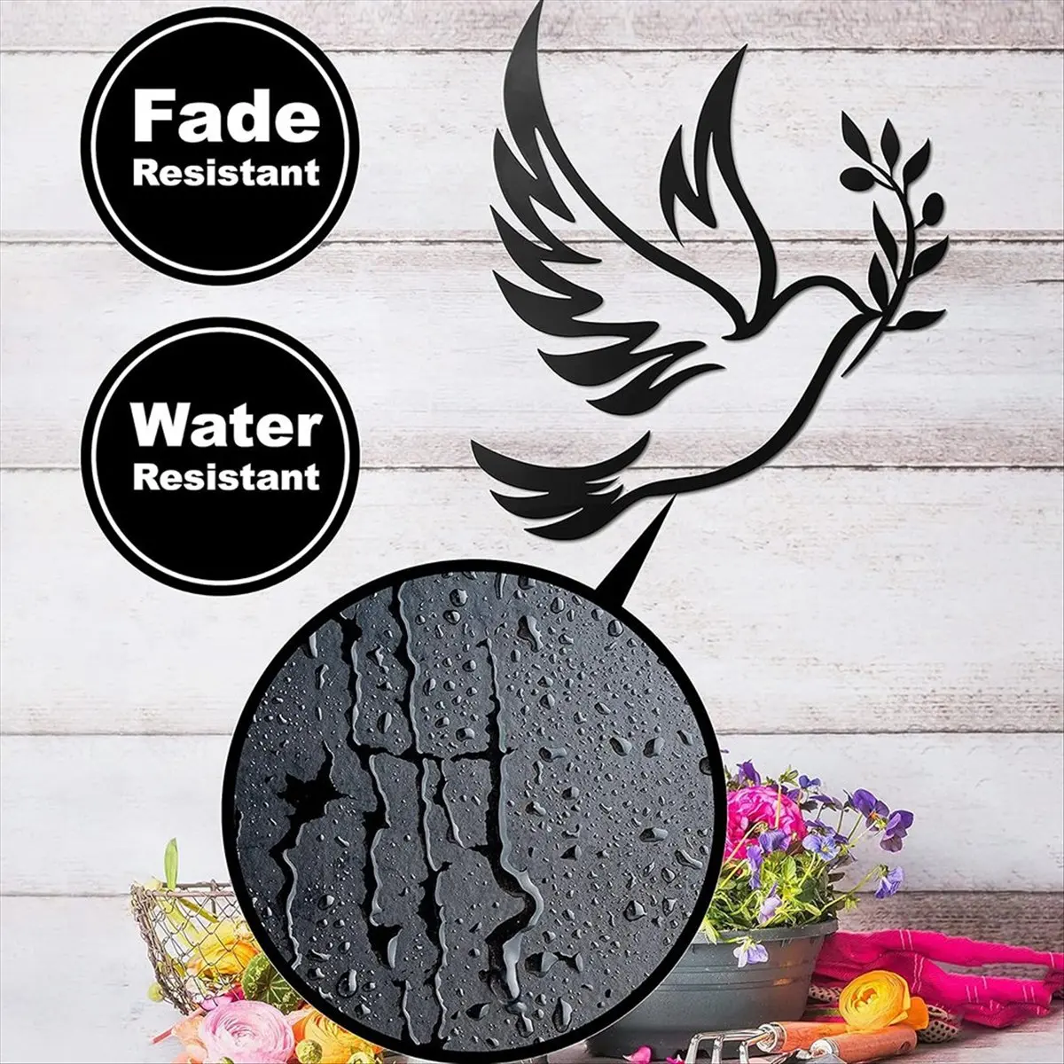 AB09  of Peace Olive Branch Metal Wall Art - Olive Branches Peace Black Outline White Metal Wall Decor