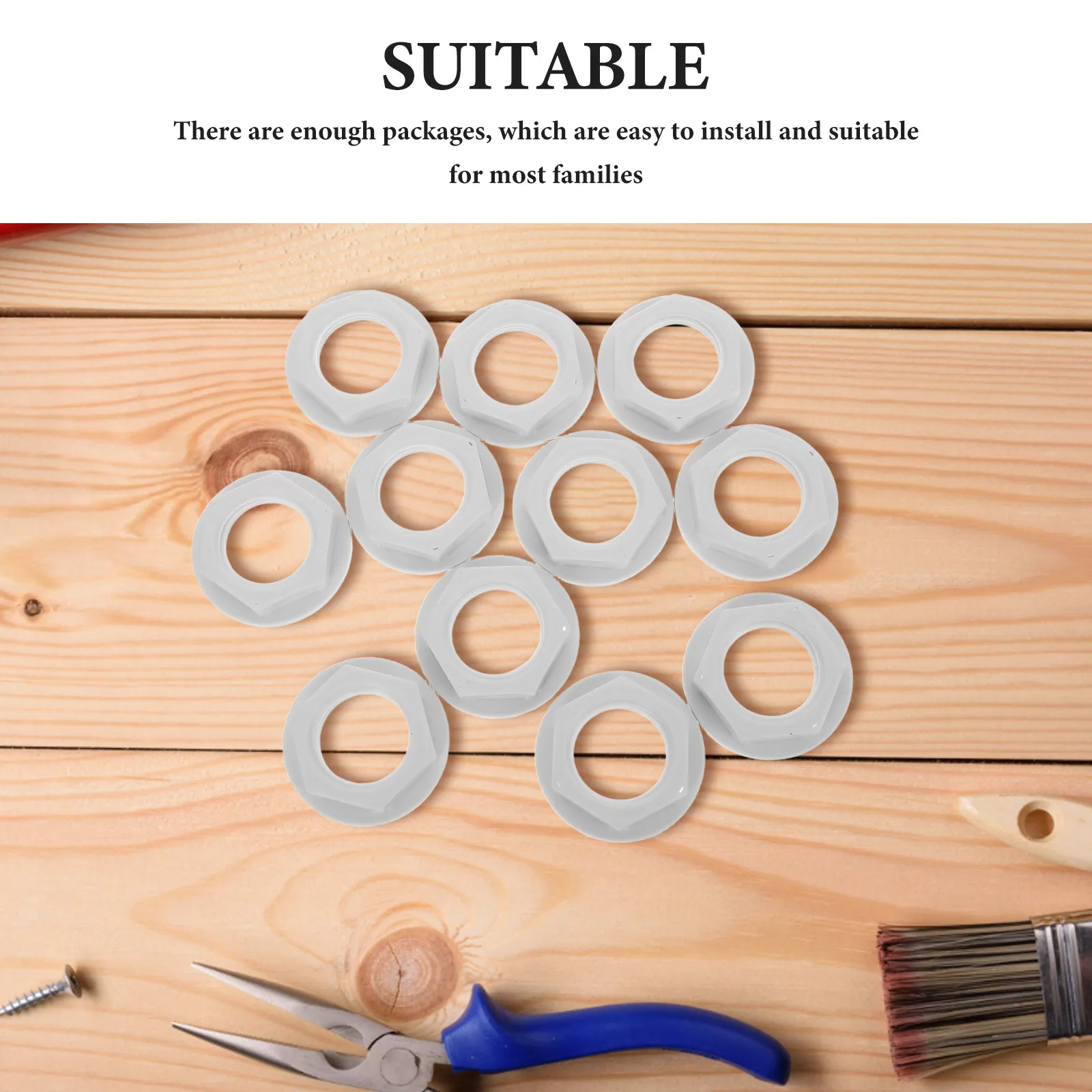 10Pcs Float Valve Nut Plastic Thread Fastener for Water Tank Toilet Repair Maintenance Universal Float Valve Locknut Accessory