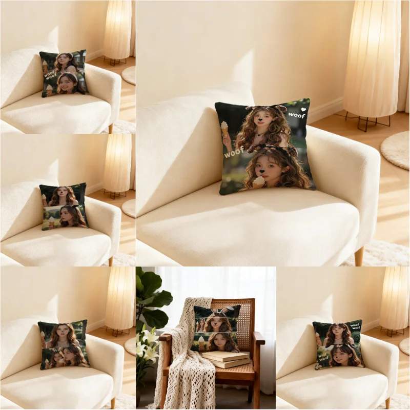 Housse de coussin imprimée Euphoria Season 3 Woof Woof, 18x18 pouces, en polyester doux, pour la décoration du canapé à la maison
