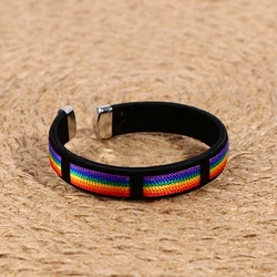 Rainbow Bangle Bracelets Rainbow Open Bracelet LOVE Colorful Rope Best Friend Girlfriend Couple Gift Wristband