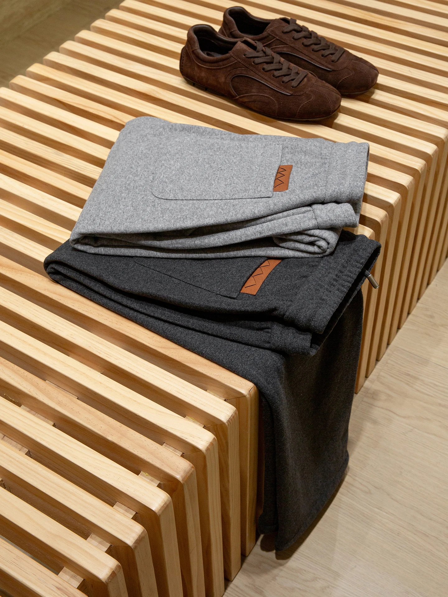 

Men's Spor Straight Leg Casual Pants Elastic Waist Wool Blend Autumn Winter Faion Loose Fit Trousers by BOOM SOLO