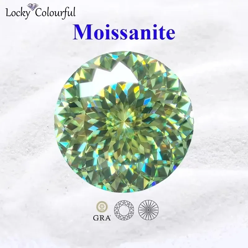 

Moissanite 100 Face Cut Multiple Colors Round Shape with Certificate Top Quality Beads for Charms DIY Jewelry Making Pendant