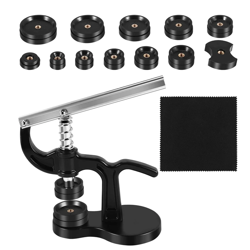 14Pcs Watch Press Set,18Mm To 50Mm Watch Case Closer,Watch Repair Kit (Black)