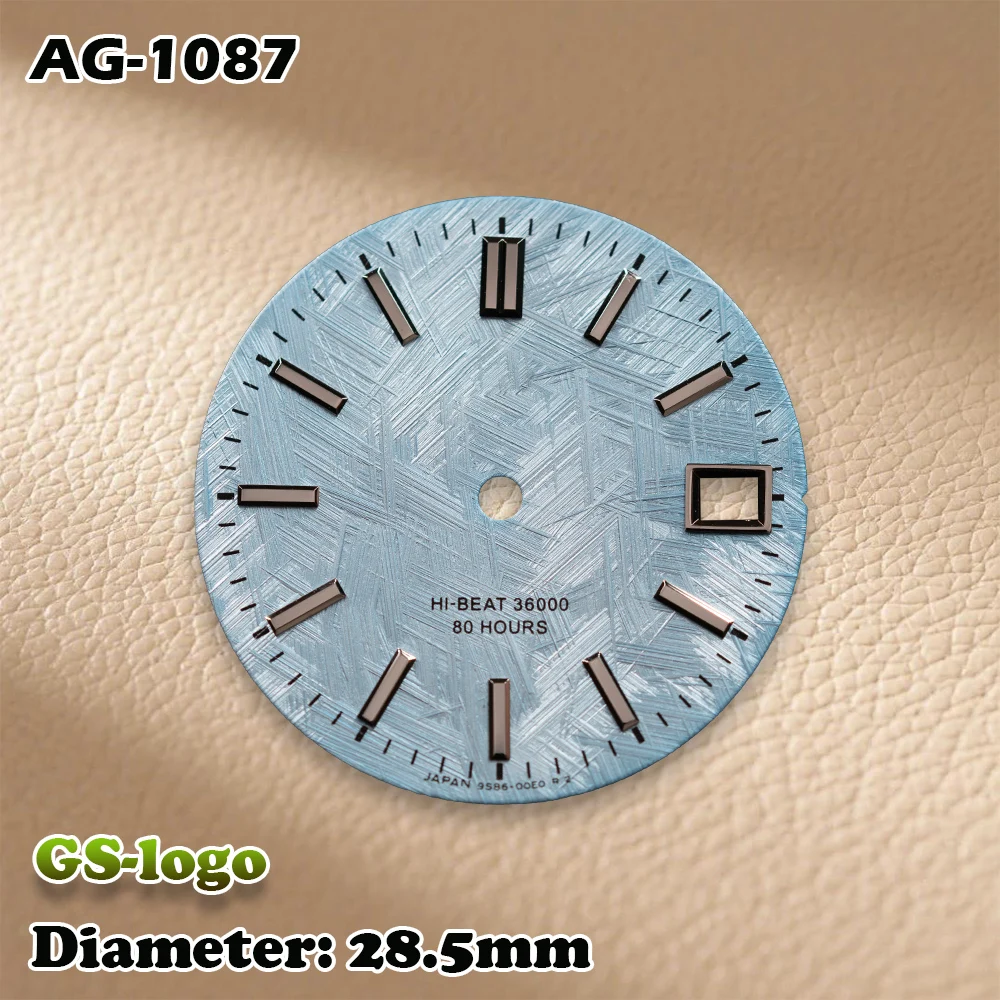 NH35/NH36 Movements GS Logo 28.5mm Weaving patterns Metal Dial Watches for men Watch Modification Accessories