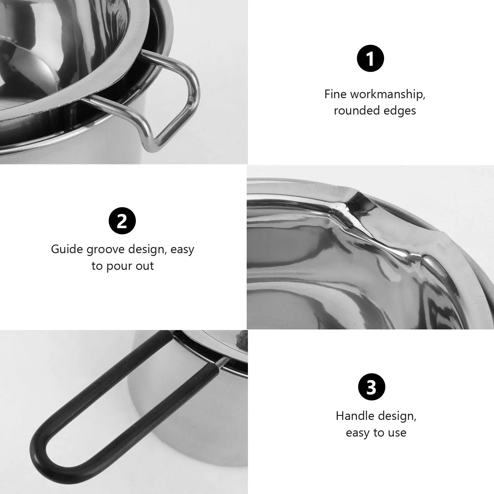 

2Pcs Chocolate Melting Pot Stainless Steel Butter Melt Bowl Practical Kitchen Tools for Homemade Treats Gifts Melting Pot