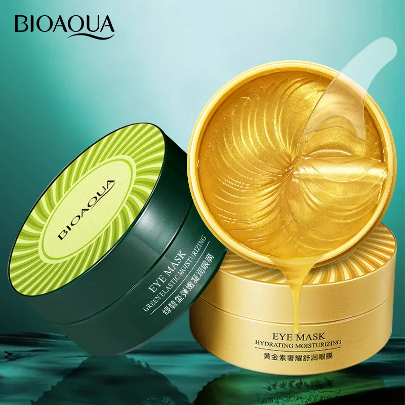 120pcs BIOAQUA Gold Eye Mask Anti Dark Circles Eye Bags Anti-Wrinkle Moisturizing Crystal Collagen Eye Patches Eyes Skin Care