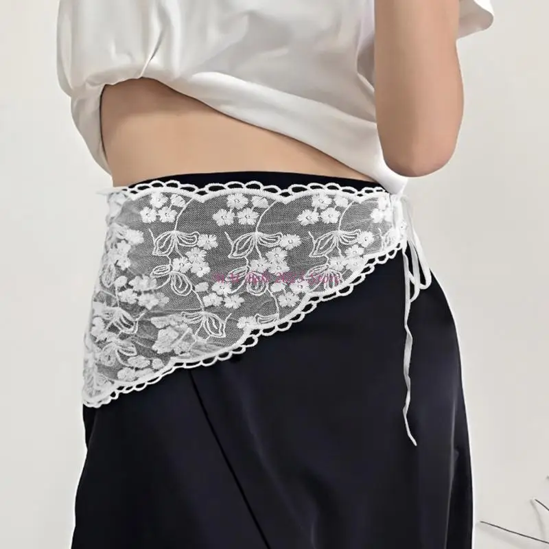 49ME Hair Scarf Turban for Girls Halloween Tulle Bandana Lace Hijab Birthday Gift