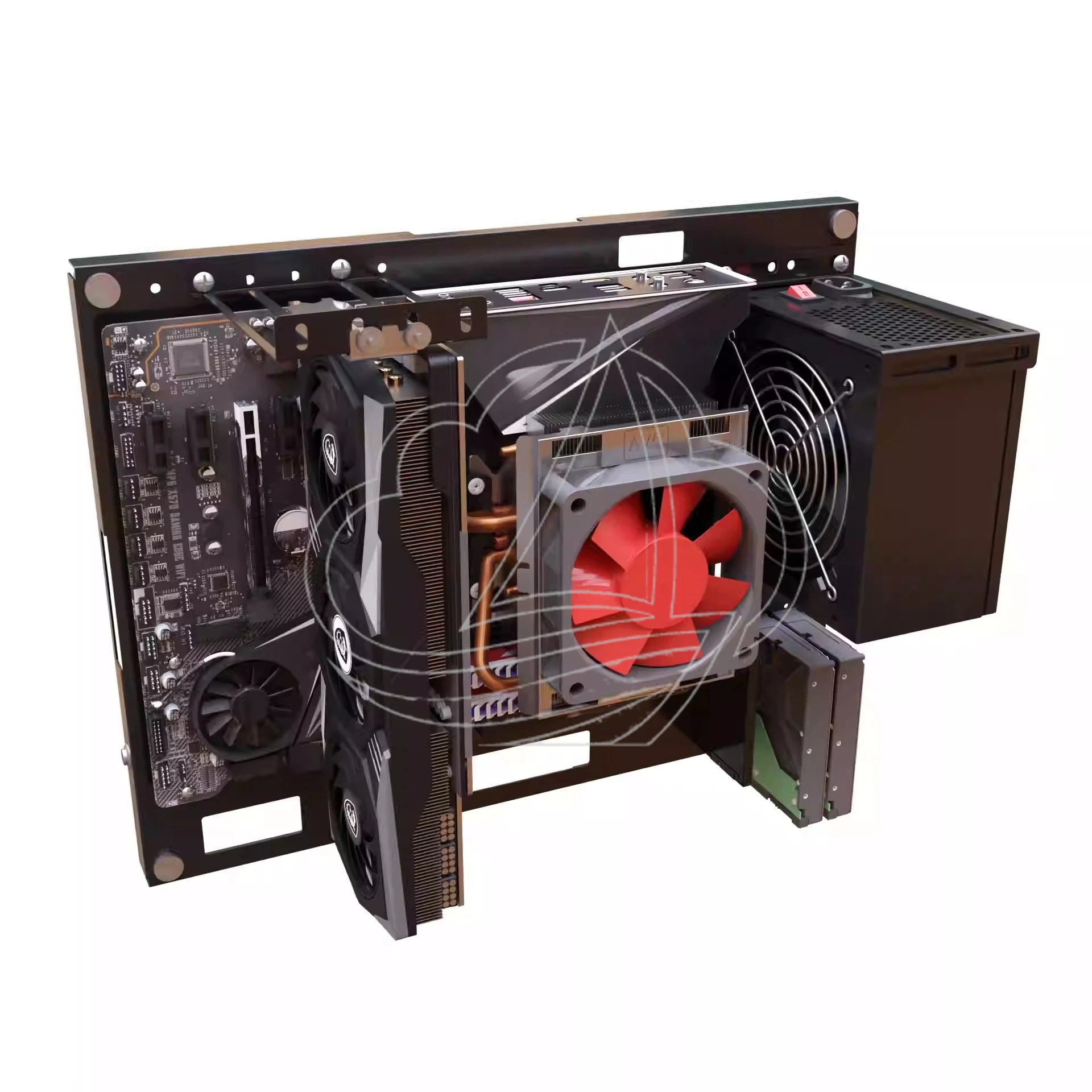Open Wall-Mounted Chassis with Hanging Hole Plate Motherboard Support Test Platform (Supports ATX & MATX)