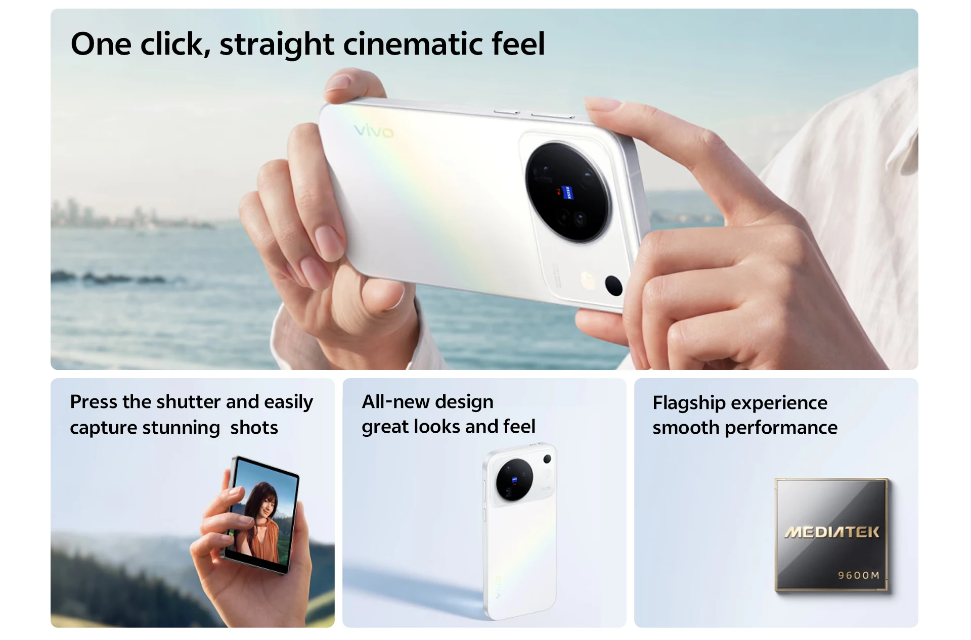 vivo X500 Chinese Version 6.59'' 144Hz AMOLED Display 5G Smartphone MediaTek Dimensity 9600M 7500mAh Battery 50MP Main Camera