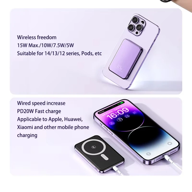 2026 500000mAh المغناطيسي المغناطيس اللاسلكي شحن قوة البنك CCC ماك شحن سريع بطارية مساعدة آيفون سامسونج 2026New #2