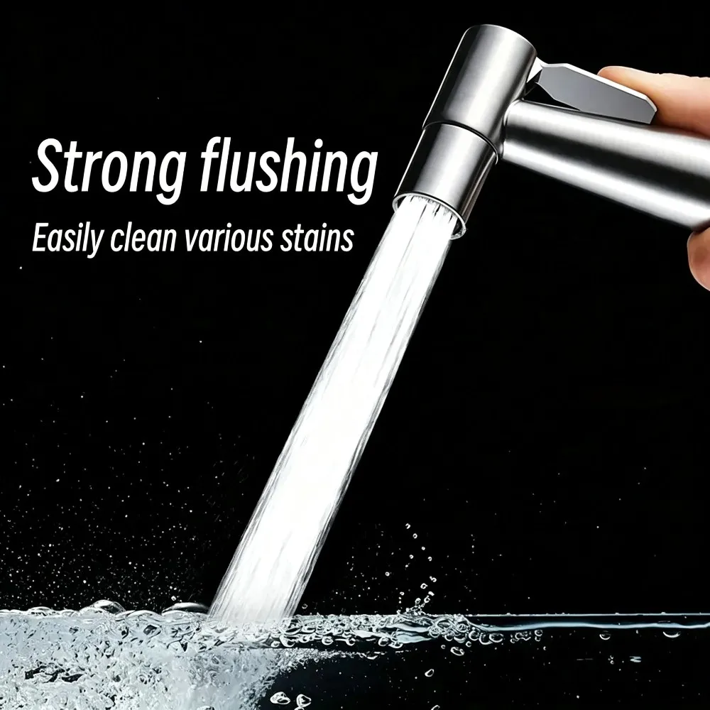 Black Versatile Bathroom Spray Gun with Strong Water Pressure Durable Hose And Mount for Bidet Toilet Floor Pet Bath view 6