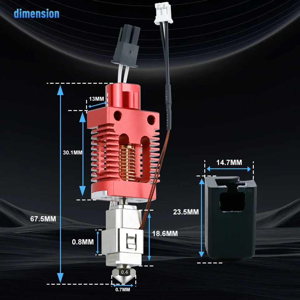 Upgrade Red Lizard V3-Pro Hotend Kit For Creality 3D Ender -3 Neo