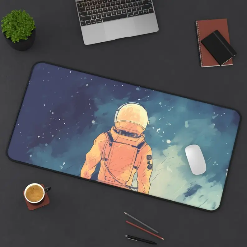 Space Comic Game Mouse Pad, Astronaut Comic Theme Table Pad, Non-Slip Waterproof Gaming Mouse Pad, Perfect Gift for Friends