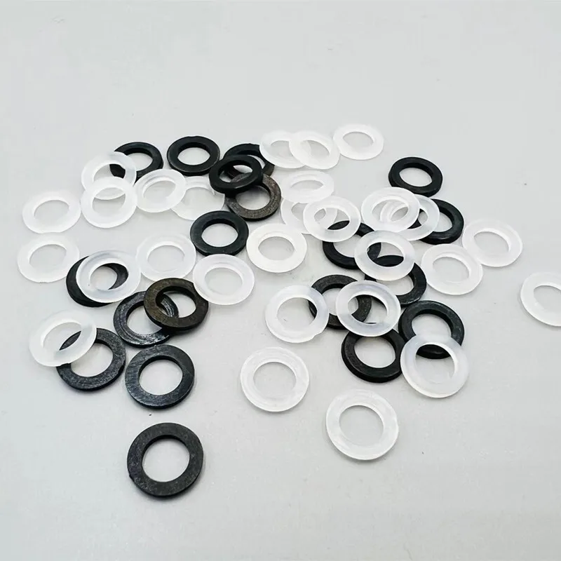 100pcs  M1.5 M2 M2.5 M3 M4 M5 M6 M8 M10 M12 White Black Plastic Nylon Flat Washer Plane Spacer Insulation Gasket Ring For Screw