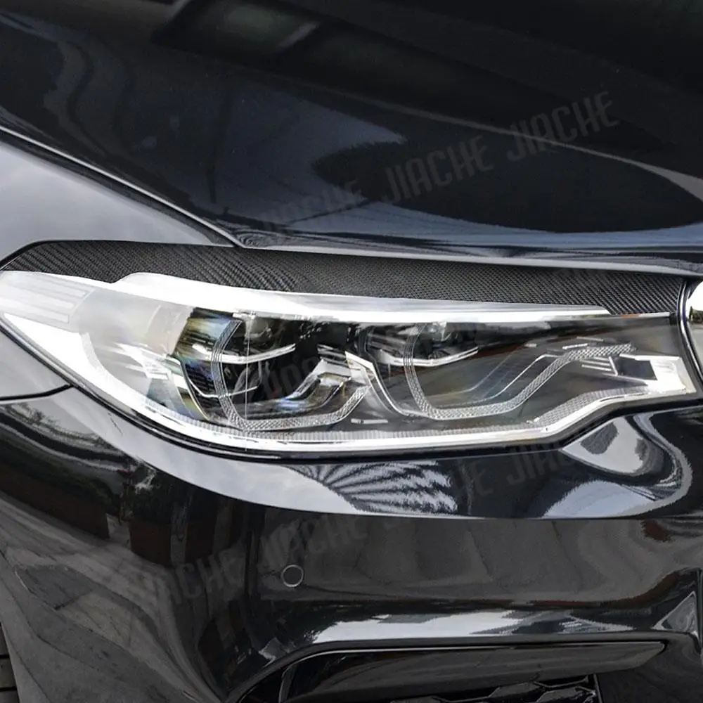 

Для BMW 5 серии G30 G38 530i 540i M550i 2017-2023 углеродное волокно, передняя фара, лампа, отделка бровей, наклейка на капот, внешние детали