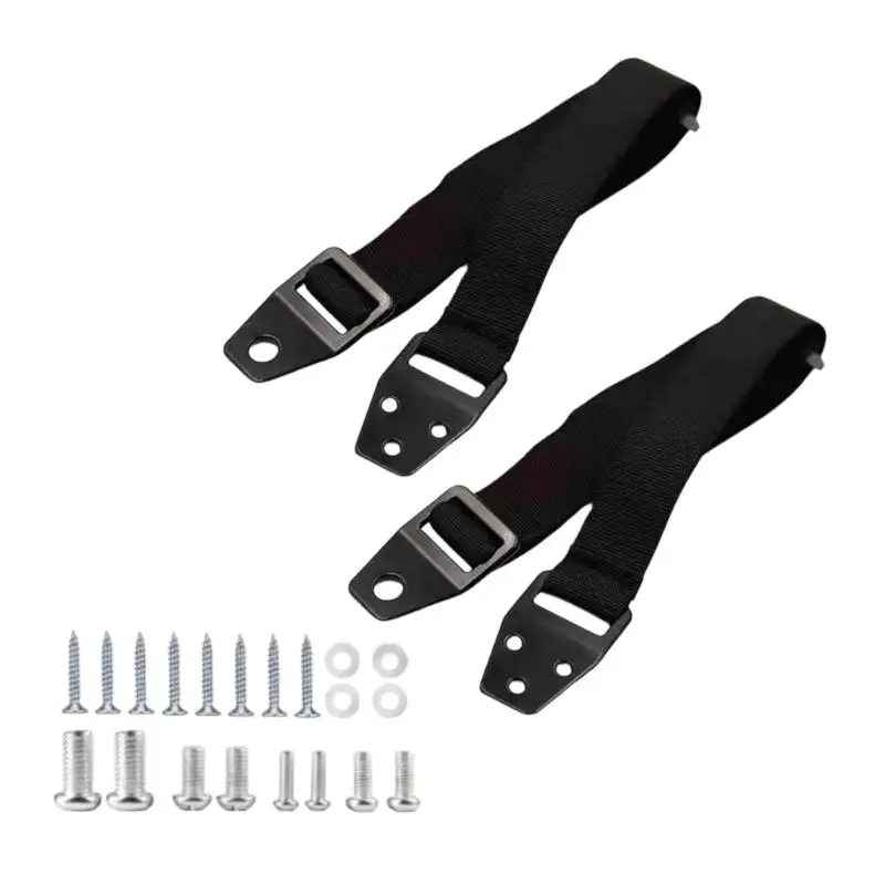31BA Securing Strap with Metal End Plates, Length Adjuster, Screws, and Wall Plugs for Mounting Installation to a Wall