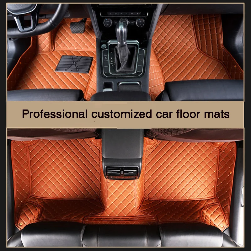 Full Surround Custom Diamond Checkered Car Floor Mat for Genesis G70 G80 G90 Coupe G90 Coupe Genesis GV80  Auto Parts 