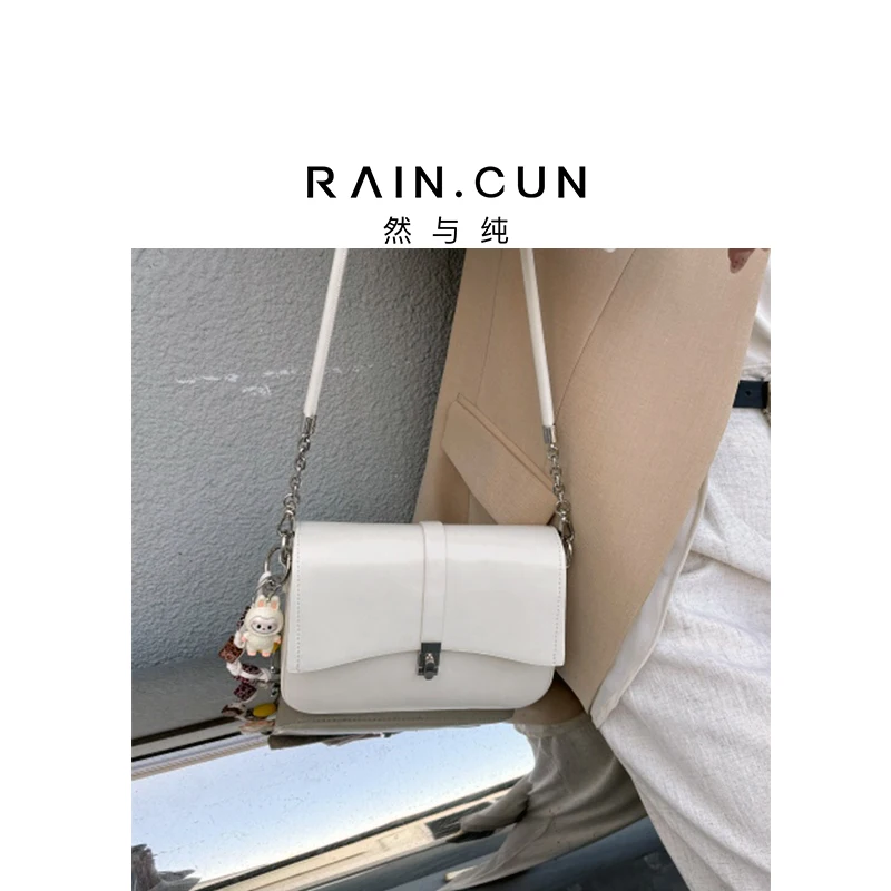 

Элегантная женская сумка через плечо цвета слоновой кости Raincun в британском стиле, однотонная, квадратной формы, SKL5516