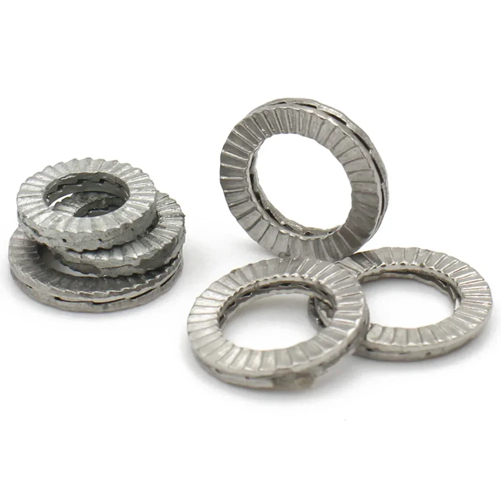 5-20Pairs (2pcs glued) Self-Lock Washers M3 M4 M5 M6 M8 M10 M12 M14 M16 M18 M20 M22 Genuine Wedge Stainless Steel Dacromet