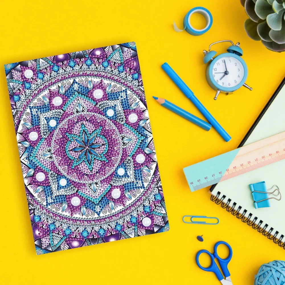 DIY pintura de diamante de forma especial búho pájaro 50 páginas cuaderno de oficina punto de cruz bordado cuaderno de bocetos libro de dibujo