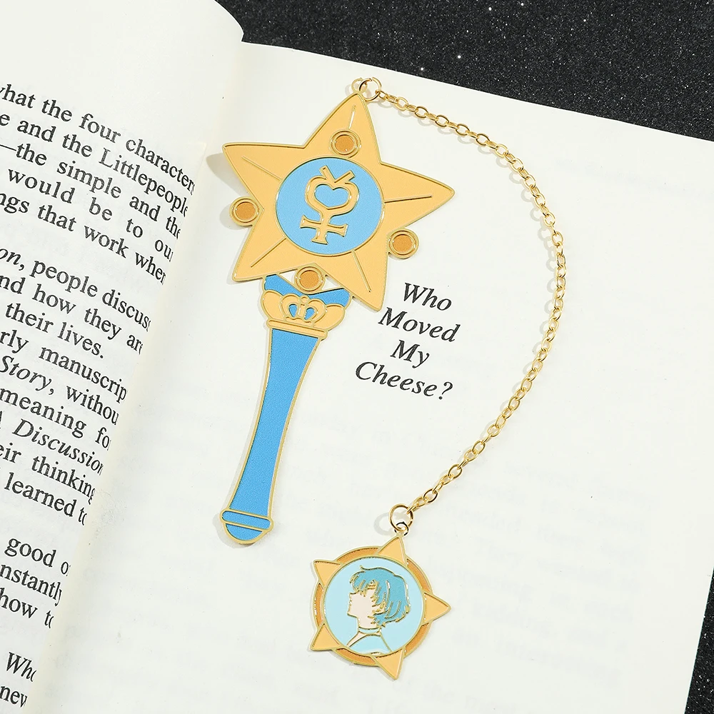 Imagem -02 - Magic Wand Book Mark para Mulheres Anime Girl Coleção Demetal Bookmarks Presente para Amantes de Livros Gal Reading Marker Pcs Fãs