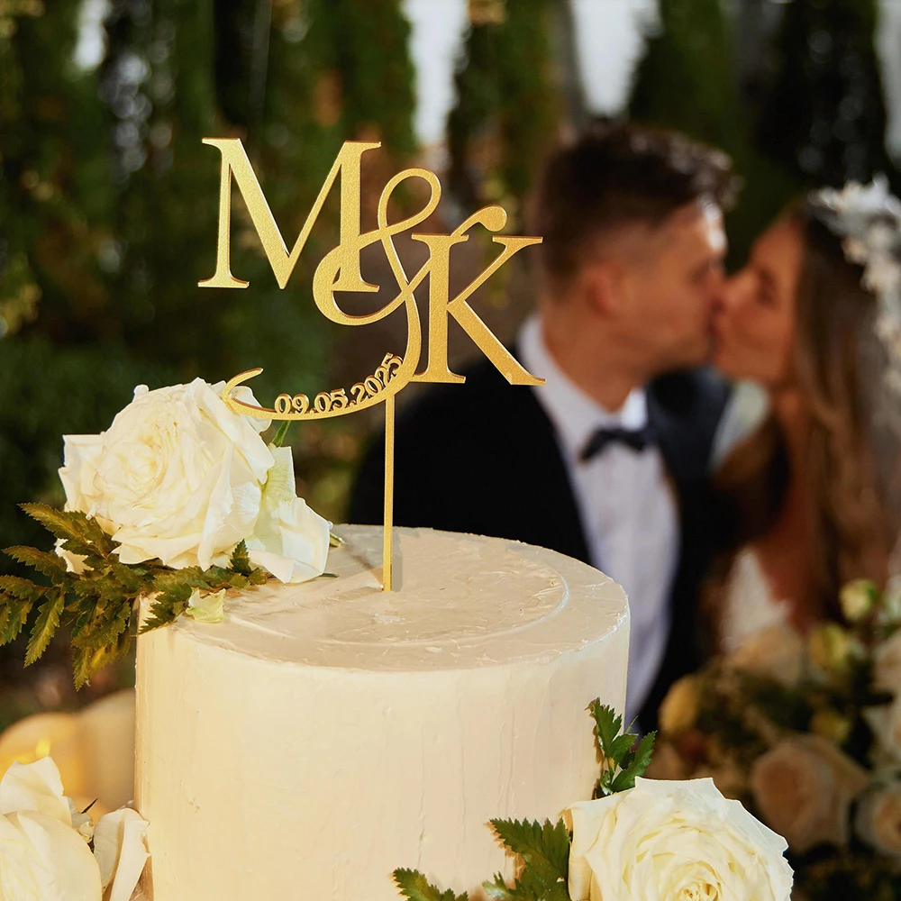 

Personalized Bride&Groom Decor Custom Wedding Cake Topper With Initials Handmade Wood Wedding Cake Topper Custom Engraved Names