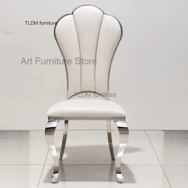 European Backrest Dining Chairs Luxury Living Room Furniture Custom Leather Reception Chair Modern Restaurant Dining Chair U