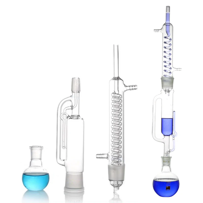 Snake-shaped fat extractor Soxhlet extractor glass complete set 60/150/250/500/1000ml laboratory extraction device extractor