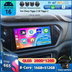 Android 15 Carplay For Chery Tiggo 3 3X Tiggo 2 2016-2020 Car Radio Multimedia Video Player GPS Navigation Stereo 2din DVD Audio