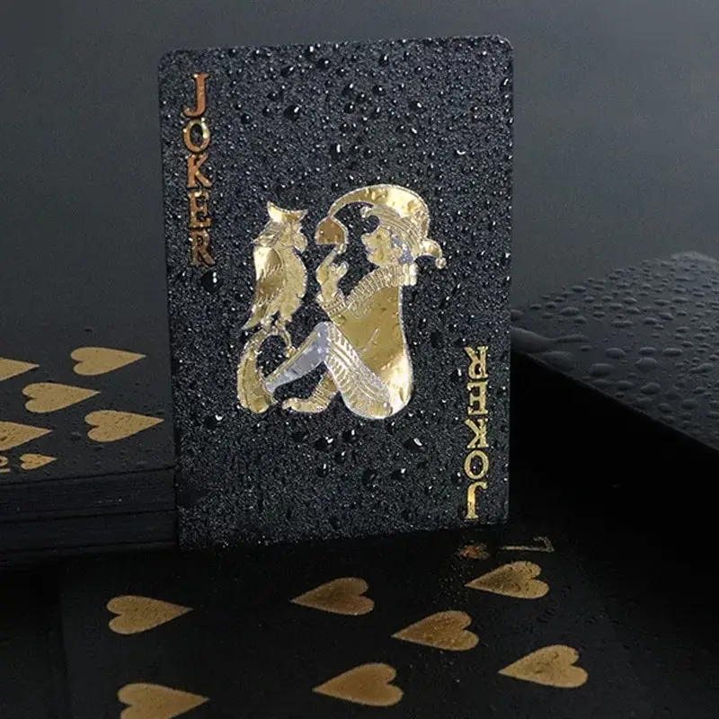 Black Rose Deck Poker Frosted Waterproof Plastic Playing Cards Texas Poker Collection Commemorative Chess Practical Party Gift